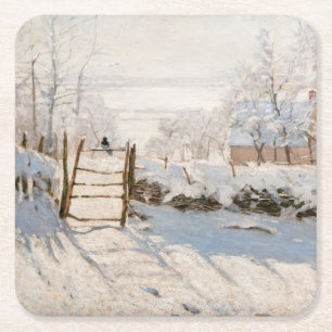 Claude Monet - Die Elster Rechteckiger Pappuntersetzer