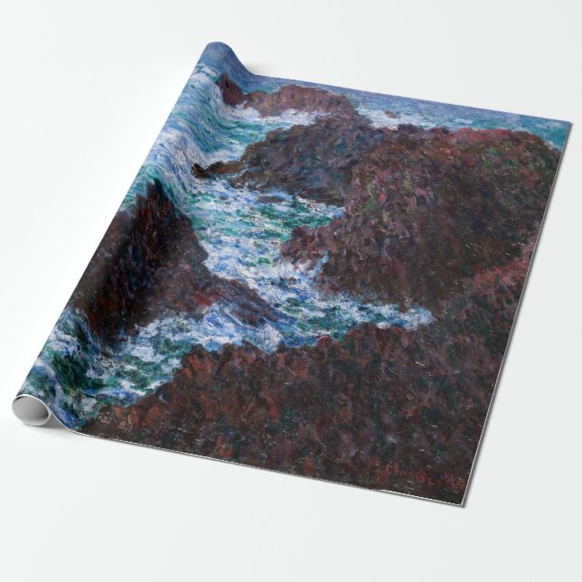 Claude Monet - Die Felsen an der Wilden Küste von  Geschenkpapier (Ungerollt)