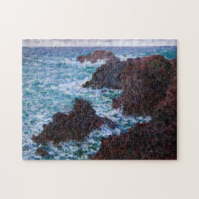 Claude Monet - Die Felsen an der Wilden Küste von  Puzzle (Horizontal)
