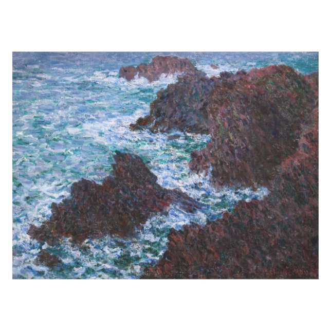 Claude Monet - Die Felsen an der Wilden Küste von  Tischdecke (Vorderseite (Horizontal))