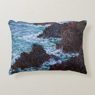 Claude Monet - Die Felsen von Belle-Ile, Wilde Küs Dekokissen
