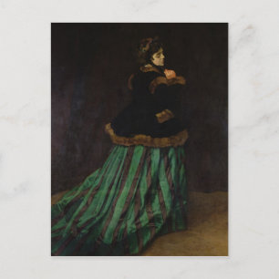 Claude Monet   die Frau im grünen Kleid, 1866 Postkarte