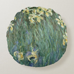 Claude Monet   die gelbe Iris Rundes Kissen