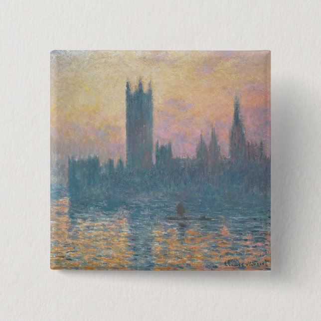 Claude Monet | die Häuser des Parlaments, Button (Vorderseite)