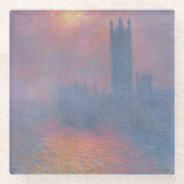 Claude Monet | die Häuser des Parlaments, London Glasuntersetzer (Vorderseite)