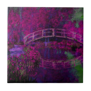 Claude Monet Die japanische Brücke lila Fliese