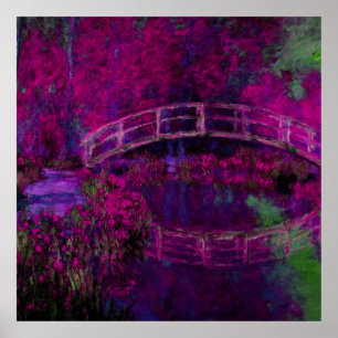 Claude Monet Die japanische Brücke lila Poster