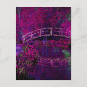 Claude Monet Die japanische Brücke lila Postkarte