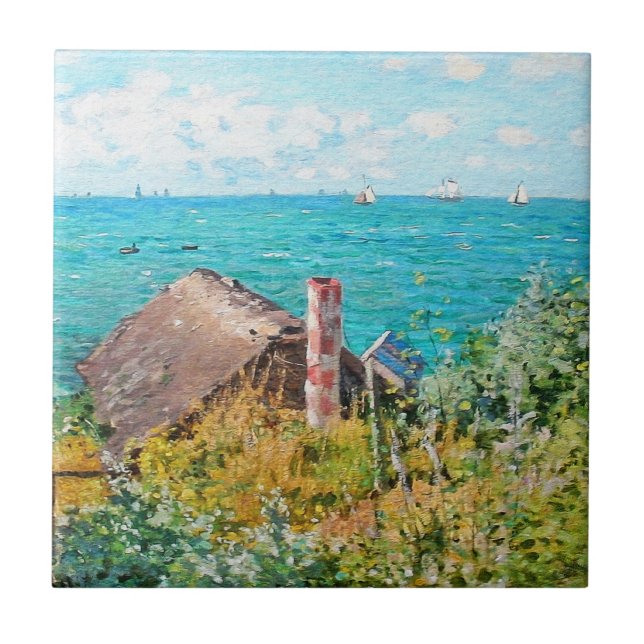 Claude Monet die Kabine in Saint-Adresse Fine Art Fliese (Vorderseite)