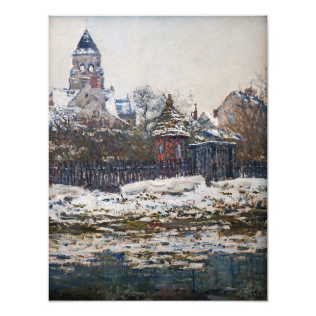 Claude Monet - Die Kirche in Vetheuil Fotodruck (Vorne)