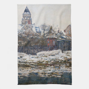 Claude Monet - Die Kirche in Vetheuil Geschirrtuch