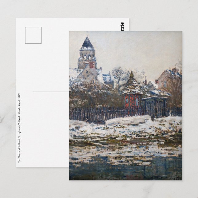 Claude Monet - Die Kirche in Vetheuil Postkarte (Vorne/Hinten)