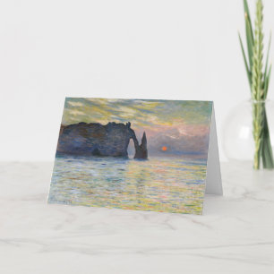 Claude Monet - Die Klippe, Etretat, Sonnenuntergan Karte