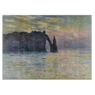 Claude Monet - Die Klippe, Etretat, Sonnenuntergan Schneidebrett