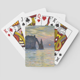 Claude Monet - Die Klippe, Etretat, Sonnenuntergan Spielkarten
