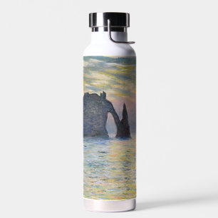 Claude Monet - Die Klippe, Etretat, Sonnenuntergan Trinkflasche
