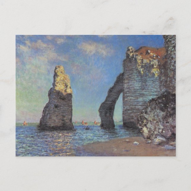 Claude Monet - Die Klippen bei Etretat 1885 Postkarte (Vorderseite)