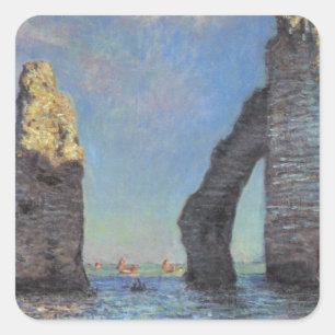 Claude Monet Die Klippen bei Etretat Schicksal Ges Quadratischer Aufkleber