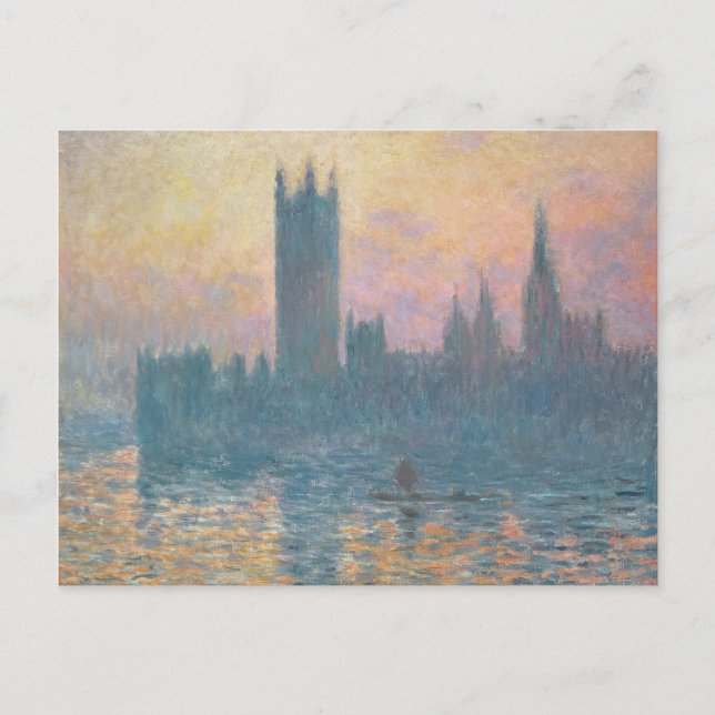 Claude Monet | Die Parlamentshäuser, Sunset Postkarte (Vorderseite)