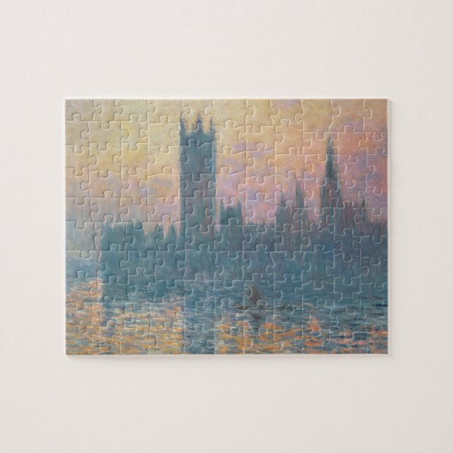 Claude Monet | Die Parlamentshäuser, Sunset Puzzle (Horizontal)