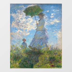 Claude Monet - Die Promenade, Frau mit Sonnenschir Fensteraufkleber