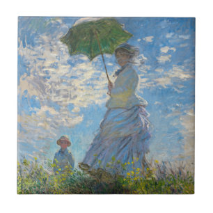 Claude Monet - Die Promenade, Frau mit Sonnenschir Fliese