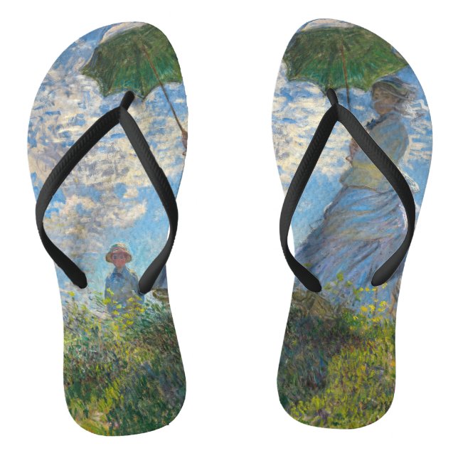 Claude Monet - Die Promenade, Frau mit Sonnenschir Flip Flops (Fußbett)