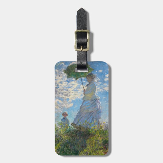 Claude Monet - Die Promenade, Frau mit Sonnenschir Gepäckanhänger (Vorderseite vertikal)