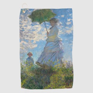 Claude Monet - Die Promenade, Frau mit Sonnenschir Golfhandtuch
