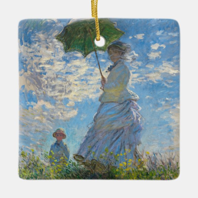 Claude Monet - Die Promenade, Frau mit Sonnenschir Keramikornament (Vorderseite)