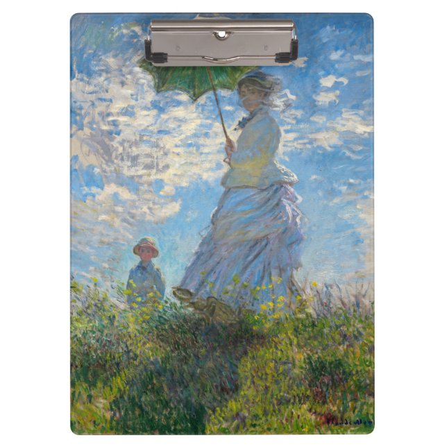 Claude Monet - Die Promenade, Frau mit Sonnenschir Klemmbrett (Vorderseite)
