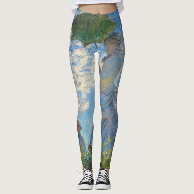 Claude Monet - Die Promenade, Frau mit Sonnenschir Leggings (Vorderseite)