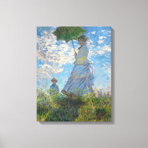 Claude Monet - Die Promenade, Frau mit Sonnenschir Leinwanddruck