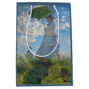 Claude Monet - Die Promenade, Frau mit Sonnenschir Mittlere Geschenktüte