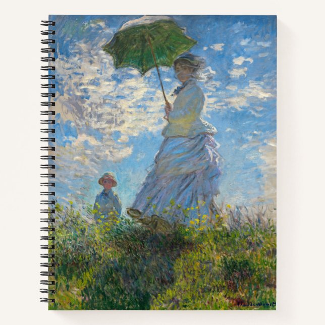 Claude Monet - Die Promenade, Frau mit Sonnenschir Notizbuch (Vorderseite)
