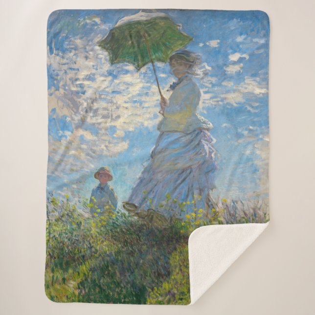 Claude Monet - Die Promenade, Frau mit Sonnenschir Sherpadecke (Vorderseite)