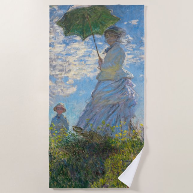 Claude Monet - Die Promenade, Frau mit Sonnenschir Strandtuch (Vorderseite)