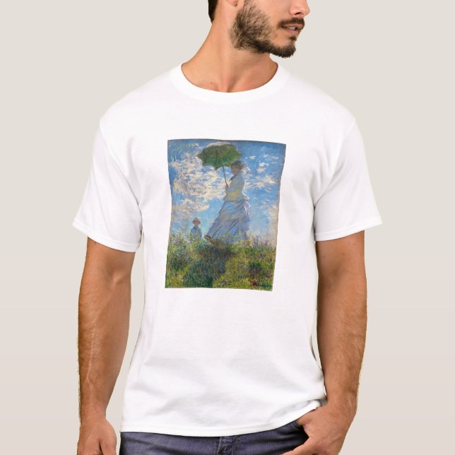 Claude Monet - Die Promenade, Frau mit Sonnenschir T-Shirt (Vorderseite)