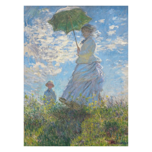 Claude Monet - Die Promenade, Frau mit Sonnenschir Tischdecke (Vorderseite)