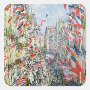 Claude Monet   die Rue Montorgueil, Paris Quadratischer Aufkleber
