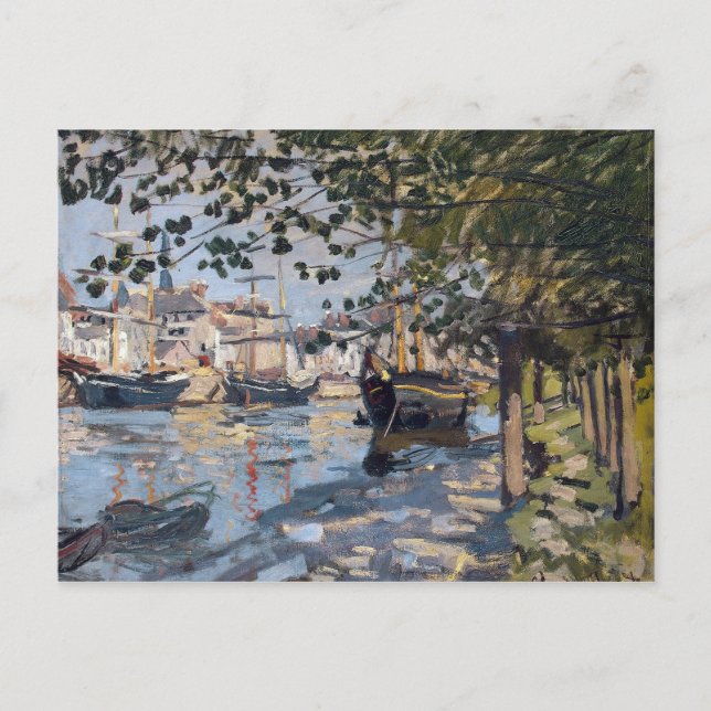 Claude Monet | die Seine in Rouen, 1872 Postkarte (Vorderseite)