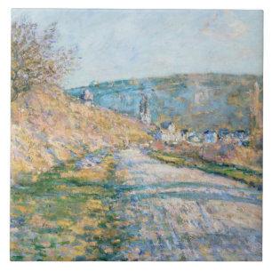 Claude Monet - die Straße zu Vétheuil Fliese