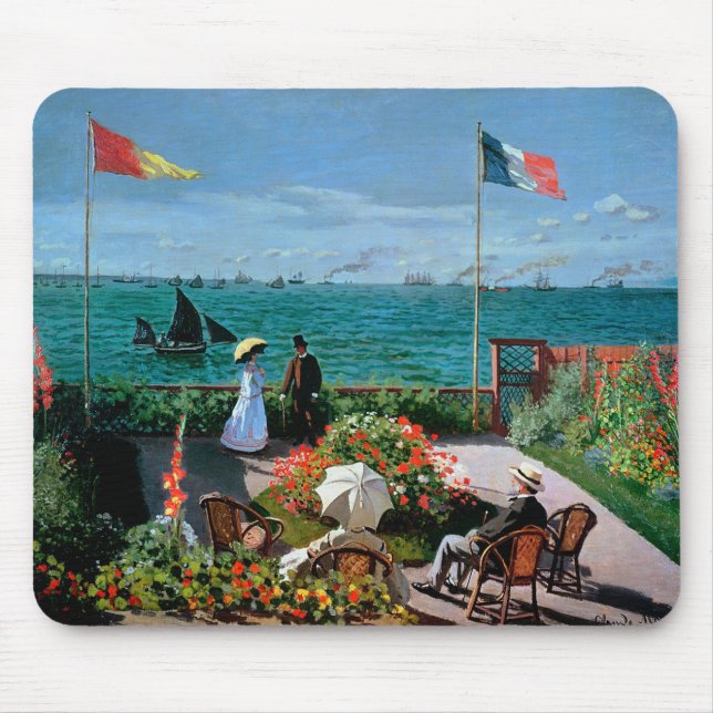 Claude Monet | die Terrasse bei Sainte-Adresse, Mousepad (Vorne)