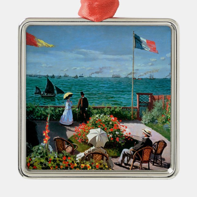 Claude Monet | die Terrasse bei Sainte-Adresse, Silbernes Ornament (Vorne)