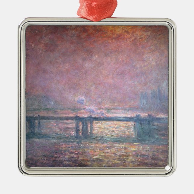 Claude Monet | die Themse bei Charing Cross, 1903 Silbernes Ornament (Vorne)