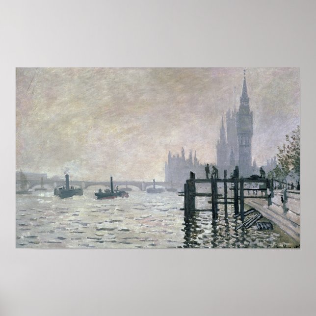 Claude Monet | Die Themse unterhalb von Westminste Poster (Vorne)