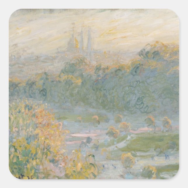 Claude Monet | Die Tuilerien 1875 Quadratischer Aufkleber (Vorderseite)