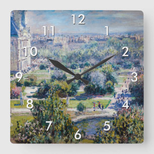 Claude Monet - Die Tuilerien-Gärten Quadratische Wanduhr