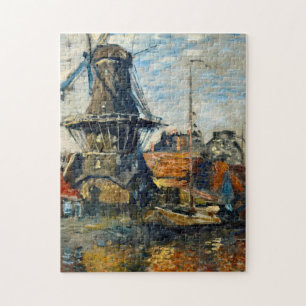 Claude Monet - Die Windmühle am Grach von Onbekend Puzzle