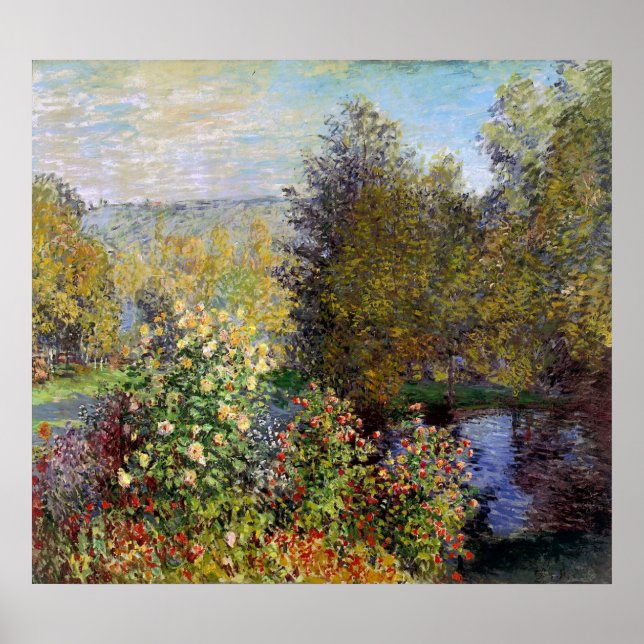 Claude Monet - Ecke des Gartens am Montgeron Poster (Vorne)